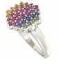 Rainbow Sapphire Engagement Wedding Ring 18K White Gold (1.4ct tw) SKU: 1584-18K-WG