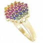 Rainbow Sapphire Engagement Wedding Ring 18K Yellow Gold (1.4ct tw) SKU: 1584-18K-YG