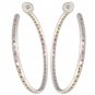 Rainbow Sapphire Earrings Hoop Huggie 14K White Gold (7ct tw) SKU: 1492-14K-WG