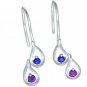 Rainbow Sapphire Journey Earrings 14K White Gold (1/2ct tw) SKU: 393-14K-WG