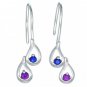 Rainbow Sapphire Journey Earrings 925 Sterling Silver (1/2ct tw) SKU: 393-925