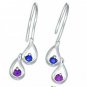 Rainbow Sapphire Journey Earrings 18K White Gold (1/2ct tw) SKU: 393-18K-WG