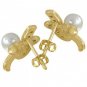 Rainbow Sapphire & Pearl Classic Earrings 14K Yellow Gold (1/2ct tw) SKU: 1605-14K-YG