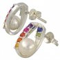 Rainbow Sapphire & Pearl Fancy Earring 925 Sterling Silver (3/4ct tw) SKU: 1508-925