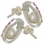 Rainbow Sapphire & Pearl Fancy Earring 925 Sterling Silver (3/4ct tw) SKU: 1508-925