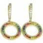 Rainbow Sapphire & Diamond Huggie Earrings 14K Yellow Gold (2.5ct tw) SKU: 424-14K-YG
