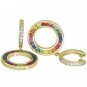 Rainbow Sapphire & Diamond Huggie Earrings 14K Yellow Gold (2.5ct tw) SKU: 424-14K-YG