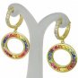 Rainbow Sapphire & Diamond Huggie Earrings 14K Yellow Gold (2.5ct tw) SKU: 424-14K-YG