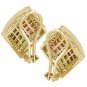 Rainbow Sapphire & Diamond Invisible Set Earrings 14K Yellow Gold (5.5ct tw) SKU: 428-14K-YG