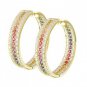 Rainbow Sapphire & Diamond Triple Row Earrings 18K Yellow Gold (4.42ct tw) SKU: 1495-18K-YG