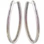 Rainbow Sapphire & Diamond Inside Out Hoop Earrings 14K White Gold (7.8ct tw) SKU: 1608-14K-WG