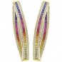 Rainbow Sapphire & Diamond Inside Out Hoop Earrings 18K Yellow Gold (7.8ct tw) SKU: 1608-18K-YG