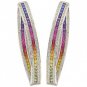 Rainbow Sapphire & Diamond Inside Out Hoop Earrings 18K White Gold (7.8ct tw) SKU: 1608-18K-WG