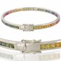 Rainbow Sapphire Eternity Oval Bangle 14K White Gold (8ct tw) SKU: 1520-14K-WG