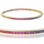 Rainbow Sapphire Eternity Oval Bangle 14K Yellow Gold (8ct tw) SKU: 1520-14K-YG