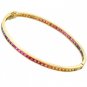 Rainbow Sapphire Eternity Oval Bangle 18K Yellow Gold (8ct tw) SKU: 1520-18K-YG