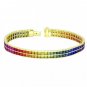 Rainbow Sapphire Double Row Tennis Bracelet 14K Yellow Gold (20ct tw) SKU: 439-14K-YG