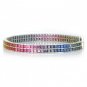 Rainbow Sapphire Double Row Tennis Bracelet 14K White Gold (20ct tw) SKU: 439-14K-WG