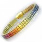 Rainbow Sapphire Double Row Invisible Set Tennis Bracelet 14K Yellow Gold (20ct tw) SKU: 410-14K-YG