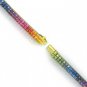 Rainbow Sapphire Double Row Invisible Set Tennis Bracelet 14K Yellow Gold (20ct tw) SKU: 410-14K-YG