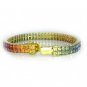Rainbow Sapphire Double Row Invisible Set Tennis Bracelet 14K Yellow Gold (20ct tw) SKU: 410-14K-YG