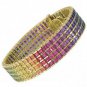 Rainbow Sapphire Channel Set 4 Row Tennis Bracelet 18K Yellow Gold (40ct tw) SKU: 1572-18K-YG
