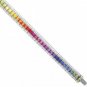 Rainbow Sapphire & Diamond Tennis Bracelet 14K White Gold (14ct tw) SKU: 1612-14K-WG