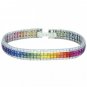 Rainbow Sapphire & Diamond Double Row Invisible Set Tennis Bracelet 18K WG (27ct tw) SKU: 471-18K-WG