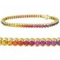 Rainbow Sapphire Bezel Set Tennis Bracelet 14K Yellow Gold (14ct tw) SKU: 1571-14K-YG