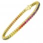 Rainbow Sapphire Bezel Set Tennis Bracelet 14K Yellow Gold (14ct tw) SKU: 1571-14K-YG