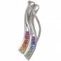 Rainbow Sapphire Slide Pendant 18K White Gold (1/2ct tw) SKU: 1574-18K-WG