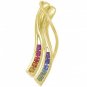 Rainbow Sapphire Slide Pendant 18K Yellow Gold (1/2ct tw) SKU: 1574-18K-YG