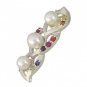 Rainbow Sapphire & Pearl Antique Style Pendant 925 Silver (1/2ct tw) SKU: 1465-925