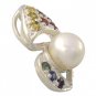 Rainbow Sapphire & Pearl Majestic Queens Pendant 925 Sterling Silver (1/2ct tw) SKU: 1468-925