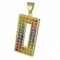 Rainbow Sapphire Invisible Set Rectangle Pendant 18K Yellow Gold (11ct tw) SKU: 1374-18K-YG