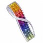 Rainbow Sapphire & Diamond Invisible Set Pendant 18K White Gold (8.28ct tw) SKU: 472-18K-WG
