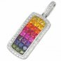 Rainbow Sapphire & Diamond Invisible Set Triple Row Pendant 14K WG (5.05ct tw) SKU: 623-14K-WG