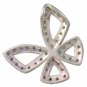 Rainbow Sapphire Classic Butterfly Pendant 14K White Gold (0.87ct tw) SKU: 1543-14K-WG