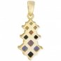 Rainbow Sapphire Princess Cut Journey Pendant 14K Yellow Gold (1.15ct tw) SKU: 1466-14K-YG