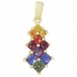 Rainbow Sapphire Princess Cut Journey Pendant 18K Yellow Gold (1.15ct tw) SKU: 1466-18K-YG