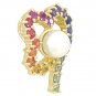 Rainbow Sapphire & Pearl Heart Shape Pendant 14K Yellow Gold (3/4ct tw) SKU: 1510-14K-YG
