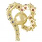 Rainbow Sapphire & Pearl Heart Shape Pendant 14K Yellow Gold (3/4ct tw) SKU: 1510-14K-YG
