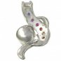 Rainbow Sapphire & Pearl Classic Pendant 925 Sterling Silver (1/4ct tw) SKU: 1606-925