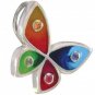 Rainbow Sapphire & Enamel Butterfly Pendant 925 Sterling Silver (3/4ct tw) SKU: 1544-925