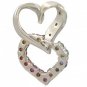 Rainbow Sapphire & Diamond Friendship Love Heart Pendant 925 Silver (0.61ct tw) SKU: 1602-925
