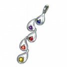 Rainbow Sapphire Journey Pendant 18K White Gold (1/2ct tw) SKU: 392-18K-WG