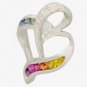 Rainbow Sapphire & Diamond Heart Shape Pendant 925 Sterling Silver (1/2ct tw) SKU: 1455-925
