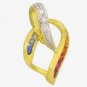 Rainbow Sapphire & Diamond Heart Shape Pendant 14K Yellow Gold (1/2ct tw) SKU: 1455-14K-YG