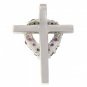 Rainbow Sapphire Heart on Cross Pendant 18K White Gold (3/4ct tw) SKU: 1463-18K-WG