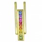 Rainbow Sapphire Bar Pendant 18K Yellow Gold (1.2ct tw) SKU: 309-18K-YG